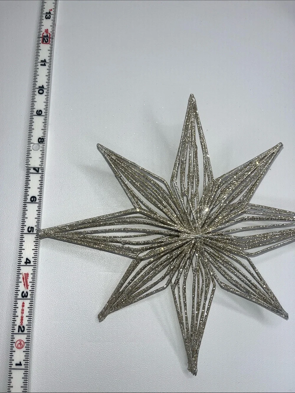 Glittered gold and silver Star Tree Topper - Silver